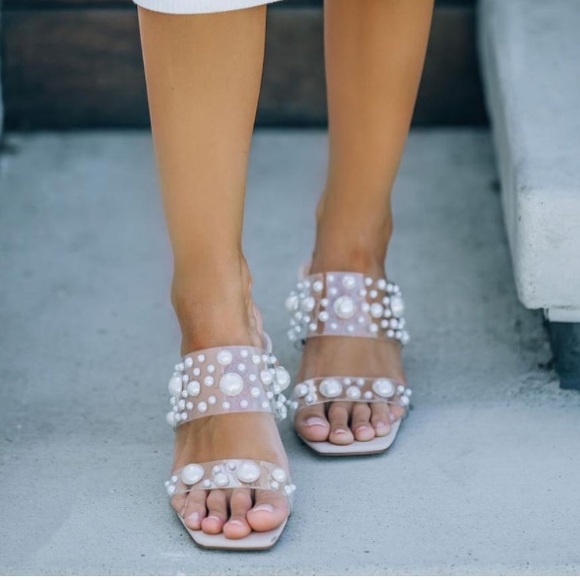 Vici Graciela Pearl Embellished Heeled Sandal size 8.5 - Picture 2 of 4